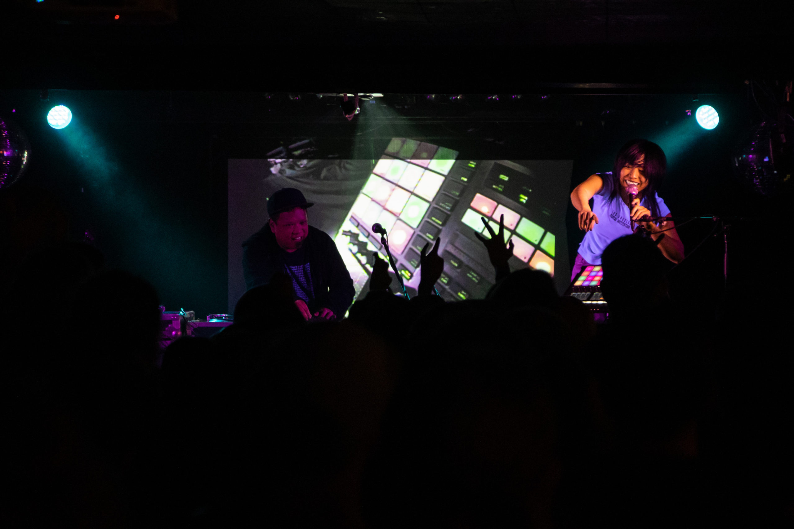 The crowd rises up in appreciation for Kid Koala and Lealani at the Biltmore Cabaret