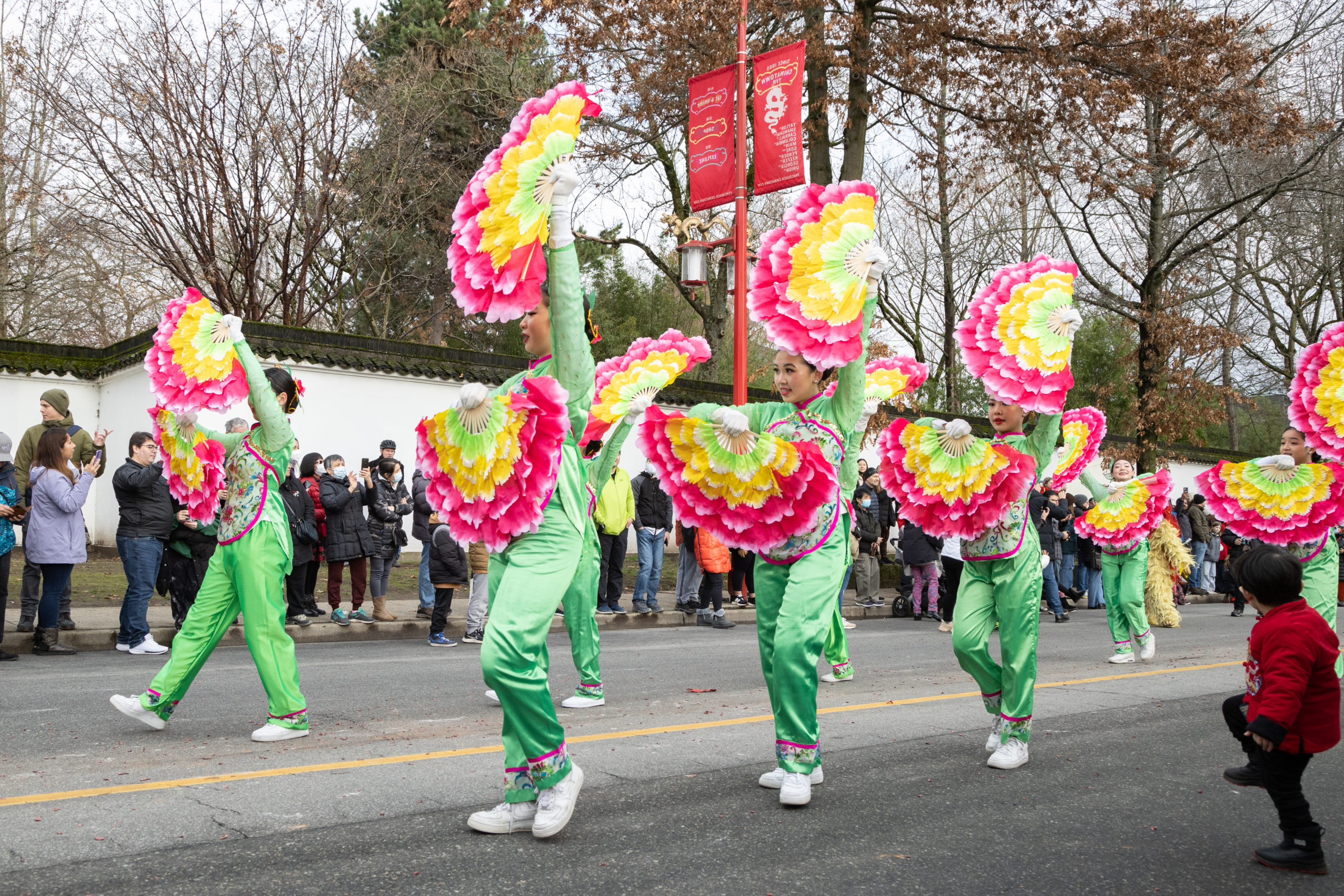 Colourful dancers parade through Chinatown as part of the Lunar New Year celebrations