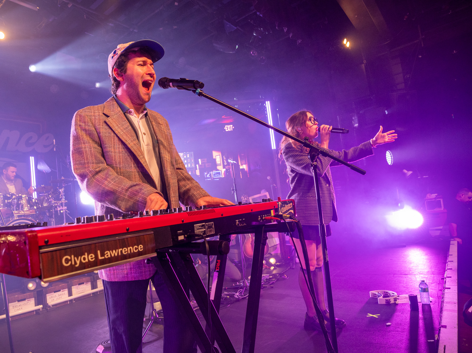 Lead singers of Lawrence, Clyde Lawrence and Gracie Lawrence singing at the Commodore Ballroom